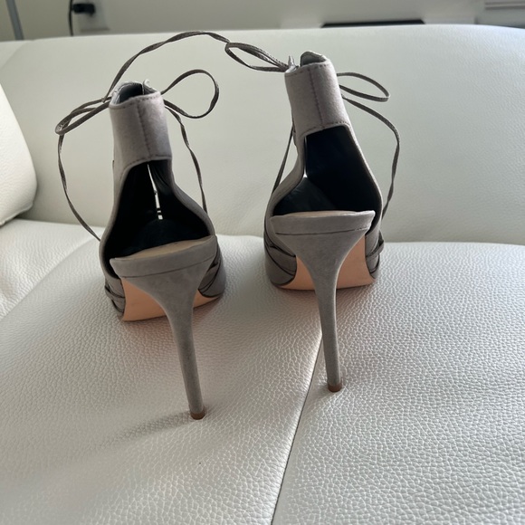 New Look Gray Suede Ankle Open-Toe High Heel 10M - Picture 5 of 7